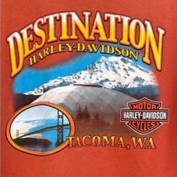 Harley-Davidson‎ Men’s Tee Tacoma Washington Size L - Picture 1 of 7